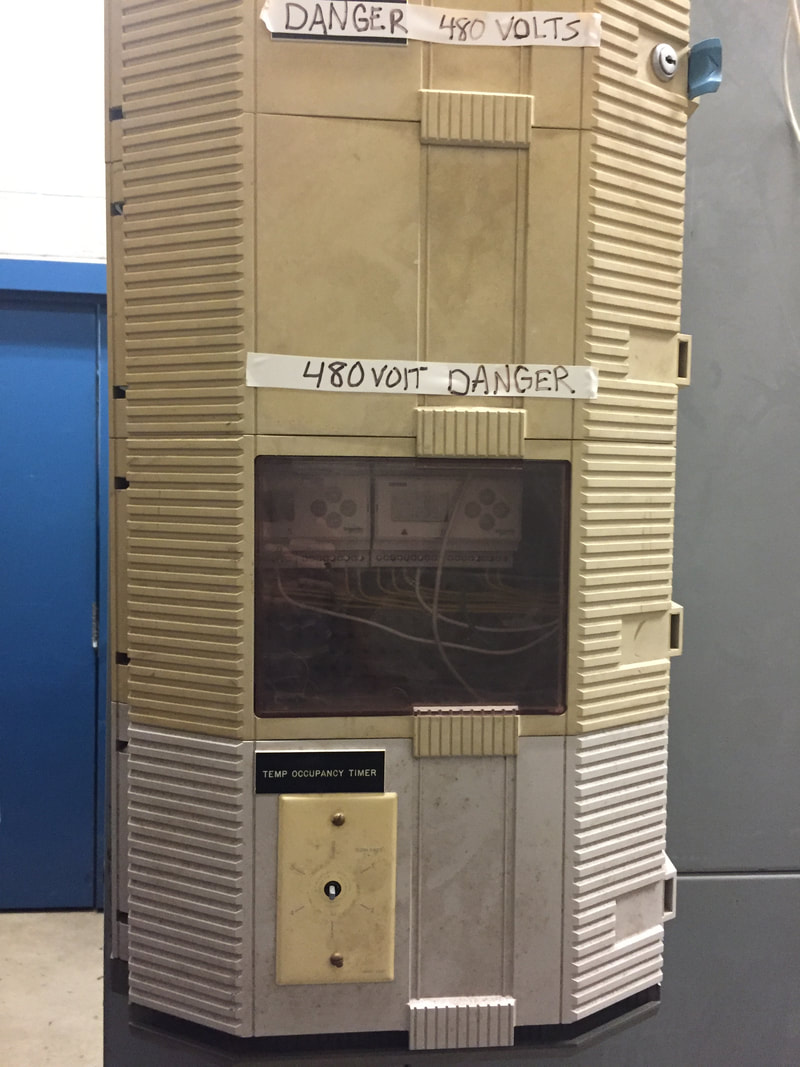 A panel in the switchboard room that contains the tools we use to get electrical data